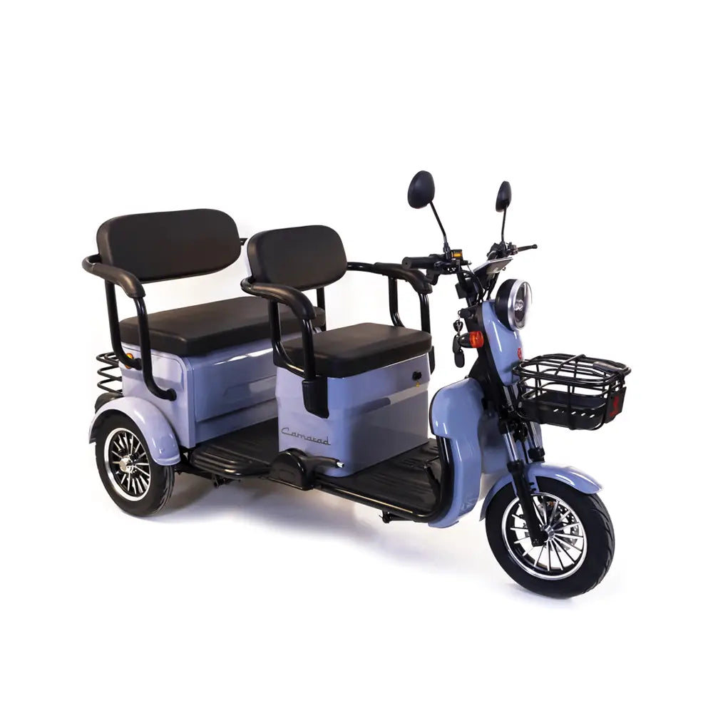 Triciclu Electric Rotakt Camarad Autonomie 58Km, Viteza maxima 25 km/h, Putere 1000W, Acumulatori 60V/20Ah, Timp de incarcare 6-8h, Fara Permis