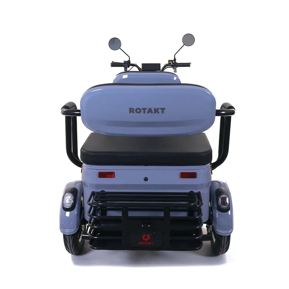 Triciclu Electric Rotakt Camarad Autonomie 58Km, Viteza maxima 25 km/h, Putere 1000W, Acumulatori 60V/20Ah, Timp de incarcare 6-8h, Fara Permis