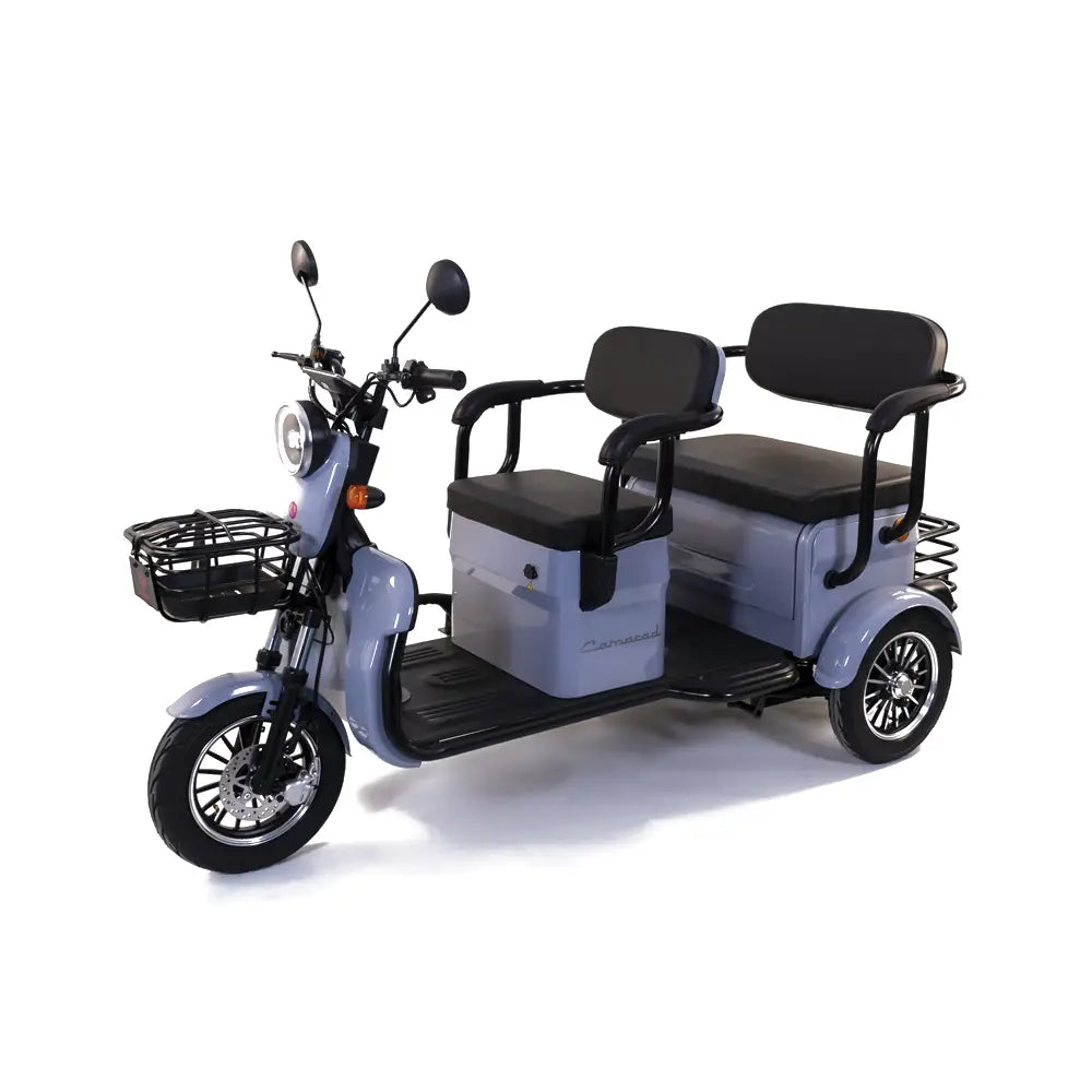 Triciclu Electric Rotakt Camarad Autonomie 58Km, Viteza maxima 25 km/h, Putere 1000W, Acumulatori 60V/20Ah, Timp de incarcare 6-8h, Fara Permis