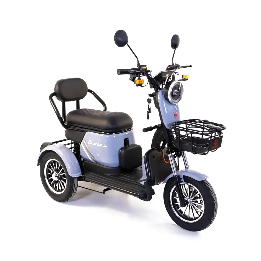 Triciclu Electric Rotakt Senior Motor 1000W, viteza maxima 25 km/h, Autonomie 62 km, Baterie plumb-acid 60V 20Ah, Greutate maximă 187 kg, Fara permis