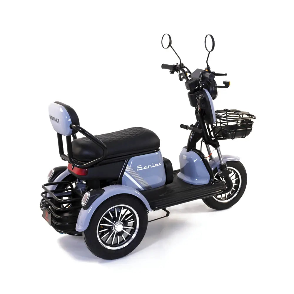 Triciclu Electric Rotakt Senior Motor 1000W, viteza maxima 25 km/h, Autonomie 62 km, Baterie plumb-acid 60V 20Ah, Greutate maximă 187 kg, Fara permis