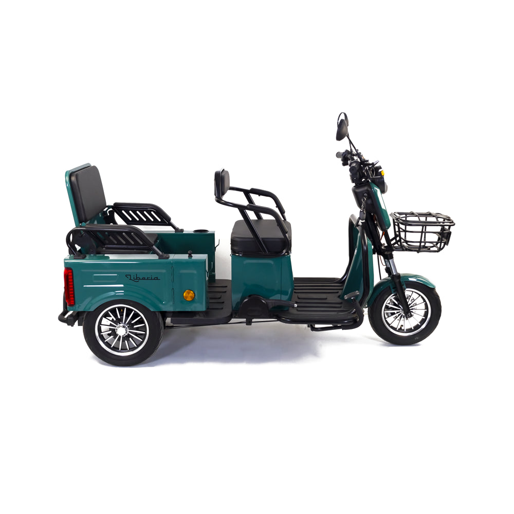 Triciclu electric Rotakt Liberia 1400W, viteza maxima 25 km/h, autonomie 48 km, baterie plumb- acid 60V 20Ah greutate maxima 292 kg, Fara permis