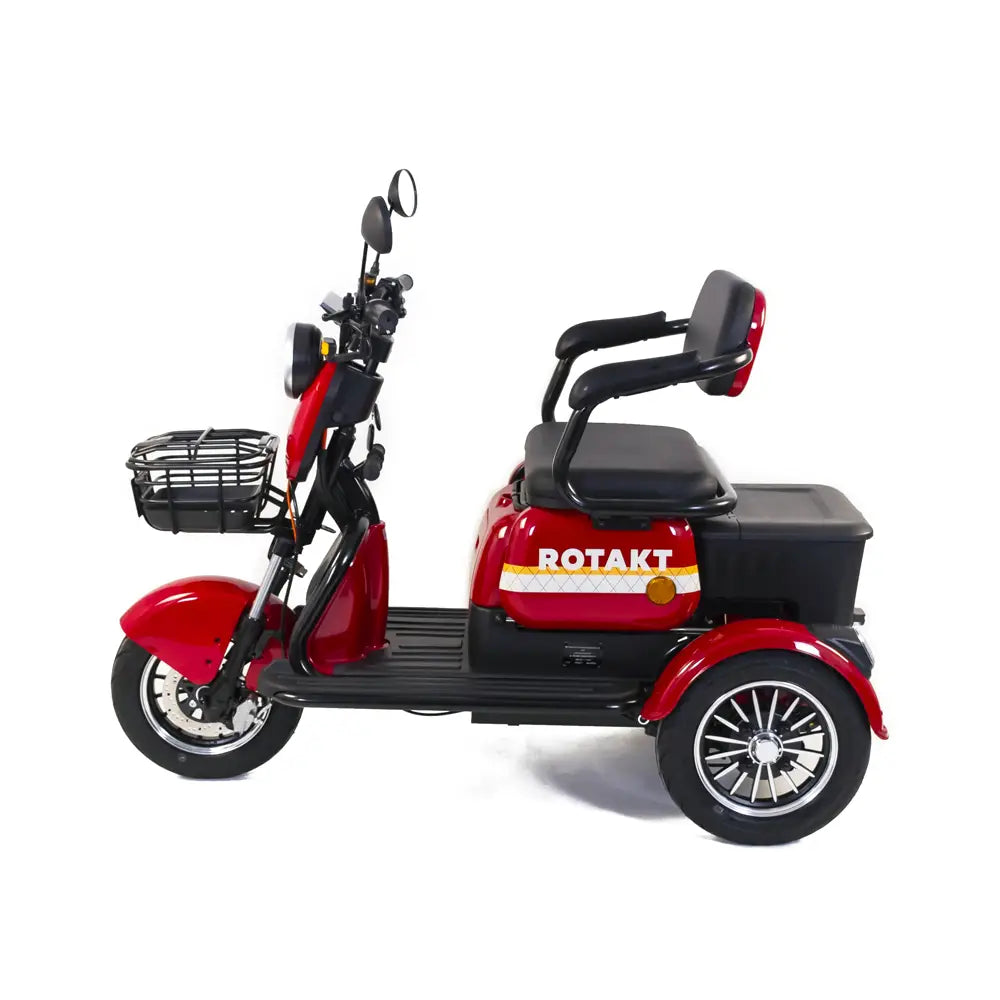 Triciclu Electric Rotakt Safari Motor 1000W, viteza maxima 25 km/h Autonomie 62 km Baterie plumb-acid 60V 20Ah Greutate maxima 187 kg, Fara permis