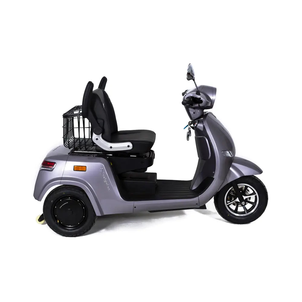 Triciclu Electric Rotakt Navigator 2 Motoare De 400W, Viteza maxima 25 km/h, Autonomie 80 km, Baterie plumb-acid 60V 20Ah, Greutate maxima 300kg, Fara permis