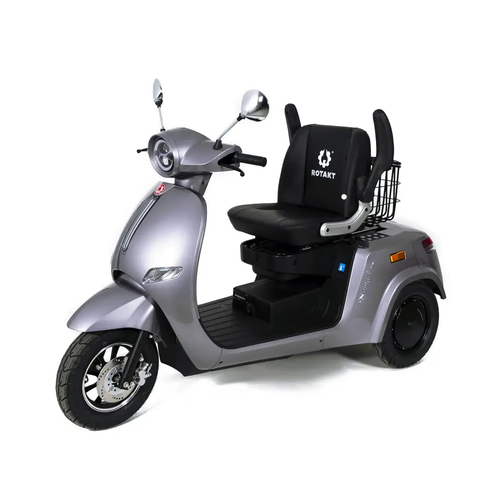 Triciclu Electric Rotakt Navigator 2 Motoare De 400W, Viteza maxima 25 km/h, Autonomie 80 km, Baterie plumb-acid 60V 20Ah, Greutate maxima 300kg, Fara permis
