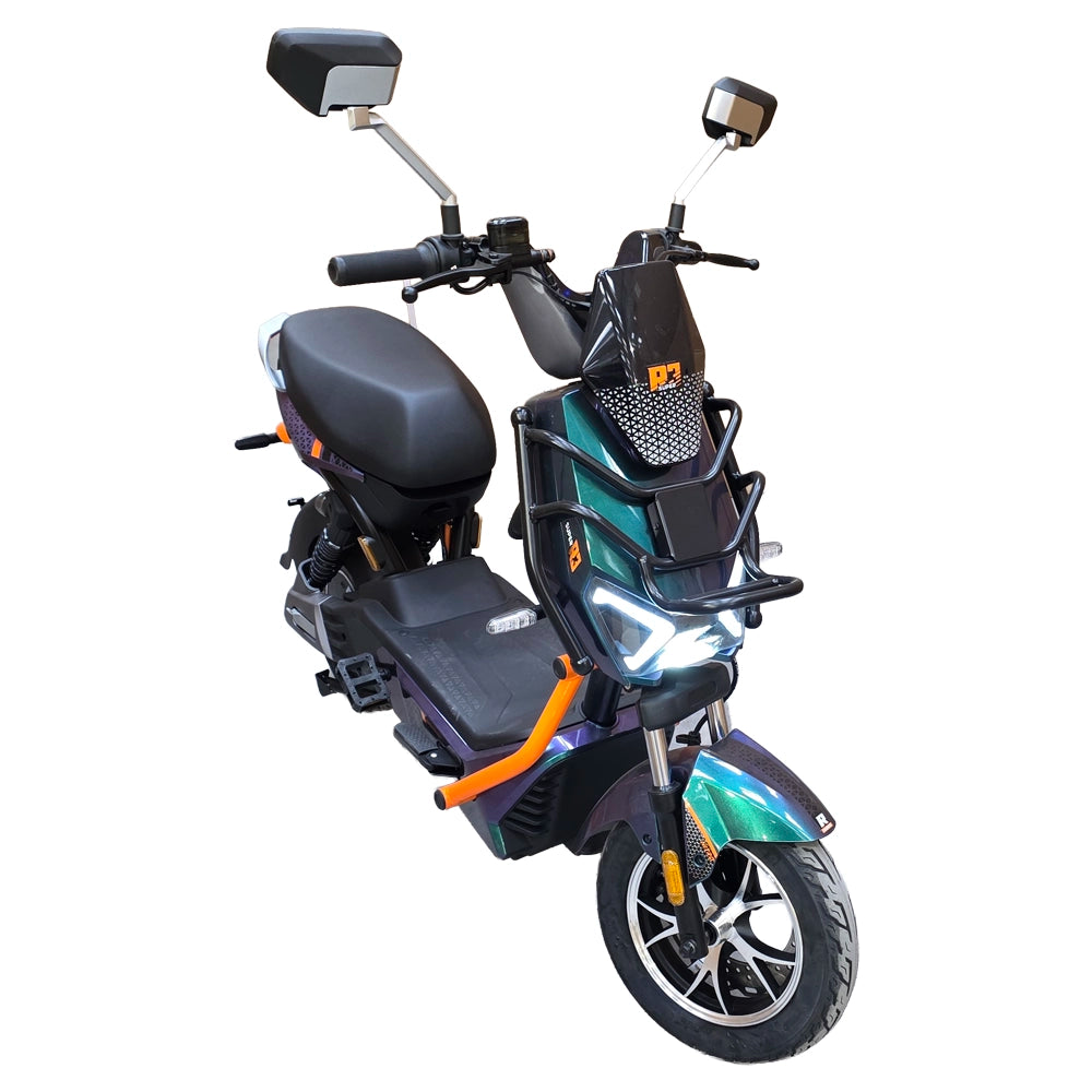 Scuter Electric Nitro 800W, 25km/h Autonomie de pana la 70 km Baterie plumb-acid 60V, Fara permis Alb-Rosu