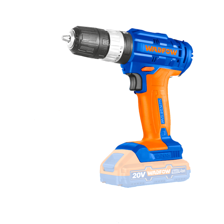 Masina de gaurit cu percutie si acumulator WADFOW, 20V, LI-Ion P20S, 1500RPM, 35 Nm, LED, include incarcator, 2 acumulatori 1.5 Ah - Resigilat