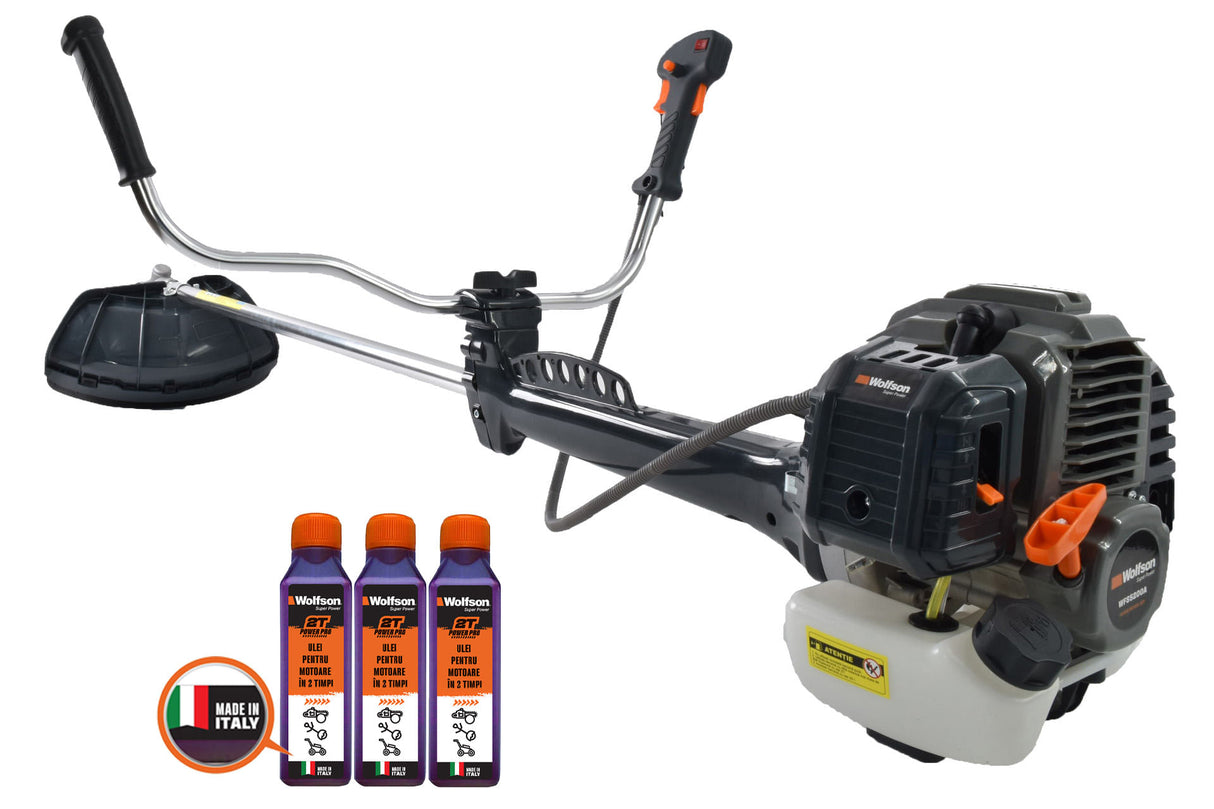 Motocoasa de umar cu Anti-VIbratii Wolfson Imperio TRXA-8500, 3 CP, 52cc, 7500rpm + 3 ulei 0.1L