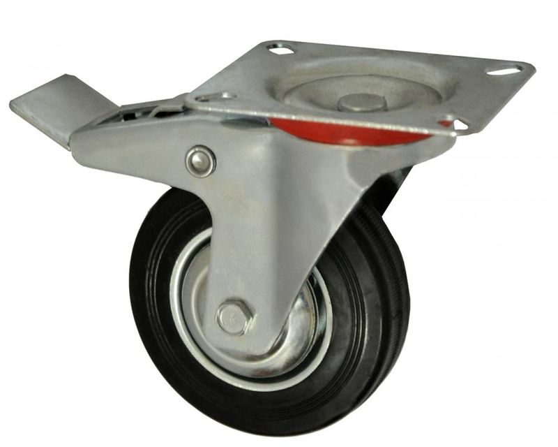 Roata carucior 4” - talpa metal - rulment - 100/30-50 - frana