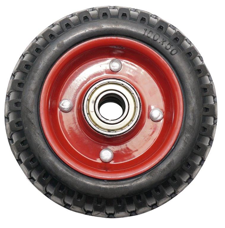 Roata carucior - medie - cauciuc brut striat - rulment - 160x50 6”