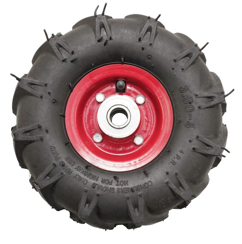 Roata roaba - tt - ax 20mm - rulment - crampoane - 3.50-4 4pr