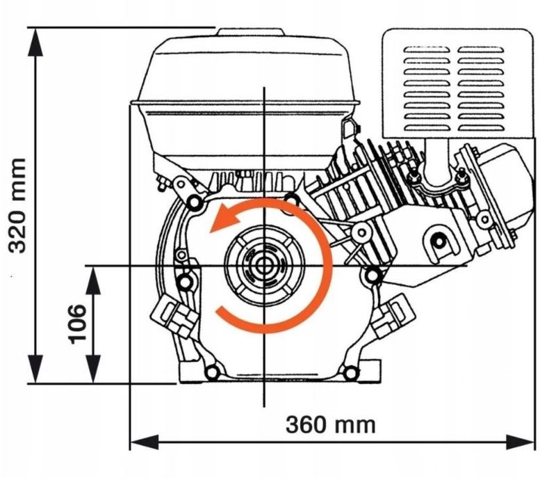 Motor benzina WOLFSON® GTX-200, 7 CP, 4 Timpi OHV (170F), ax cu pana 20mm, fulie dubla inclusa