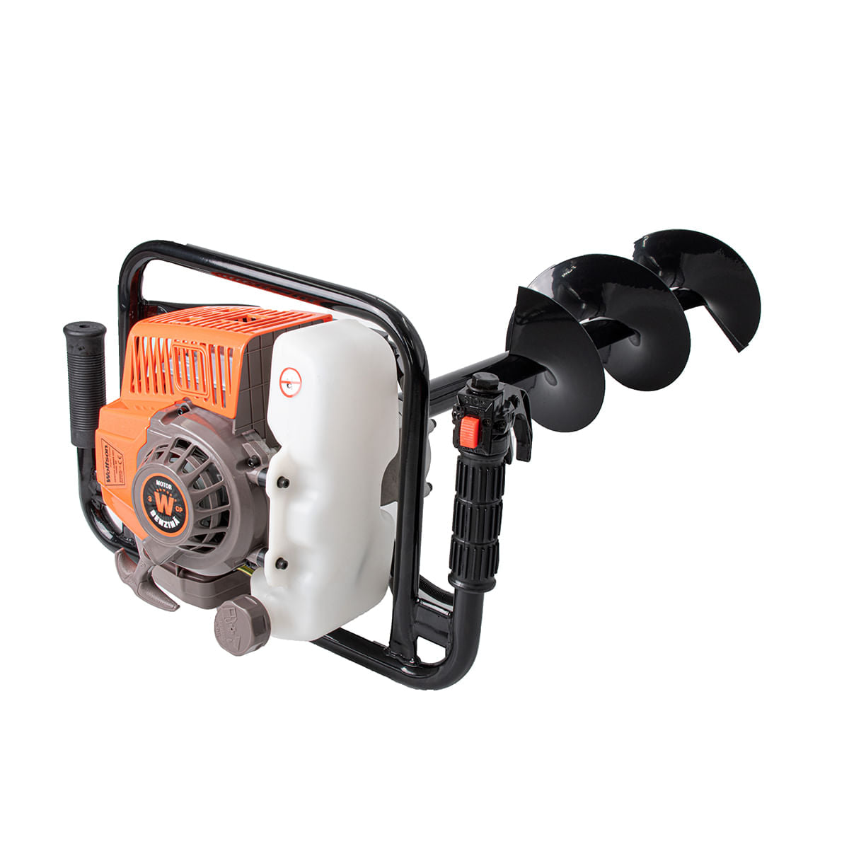 Motoburghiu foreza de pamant Wolfson® STB-630, 3CP, 63cc, 3 burghie incluse (100mm, 150mm, 200mm)