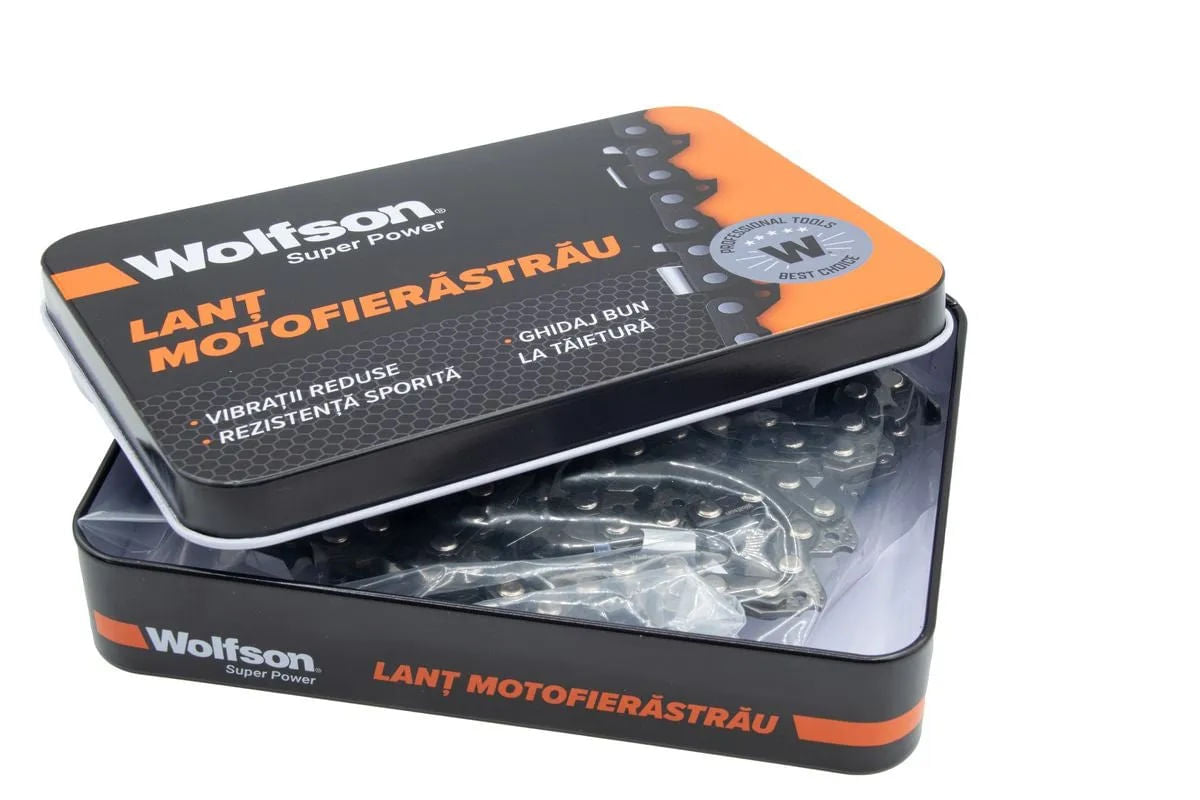 Lant Wolfson pentru motofierastrau, pas 3/8, 35cm, 25 dinti, 50 zale, compatibil cu lama WFS0044