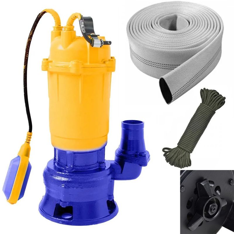Pompa submersibila de apa murdara cu tocator Kamrad WQCD-K3300, 1300W, 25000 l/h, adancime 8m + furtun 40m, cordelina 6mmx20m