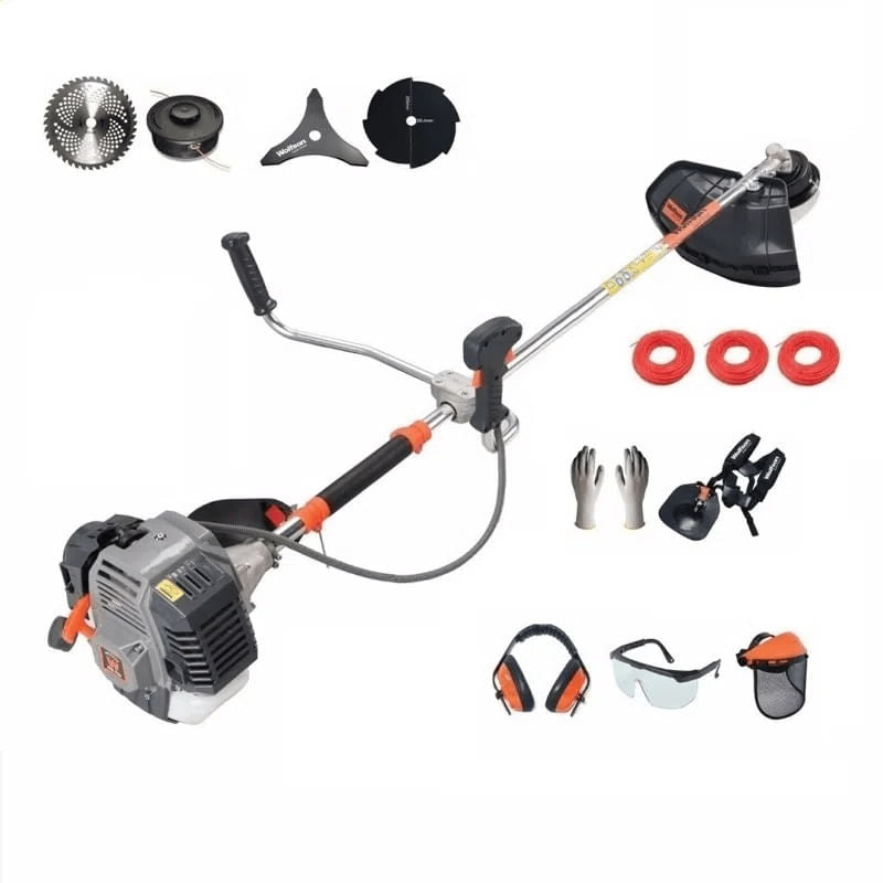 Tractoras pentru gazon + Motocoasa de umar Wolfson TRX800 - 16cp/2cp, 500cmc/52cc, latime de taiere 108cm/255mm, 12 accesorii
