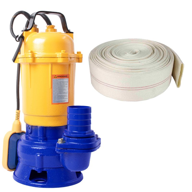 Pompa apa murdara cu plutitor KAMRAD TP-3100, 1100W, 2”,cablu: 8m, fonta + furtun 40m Gospodarul