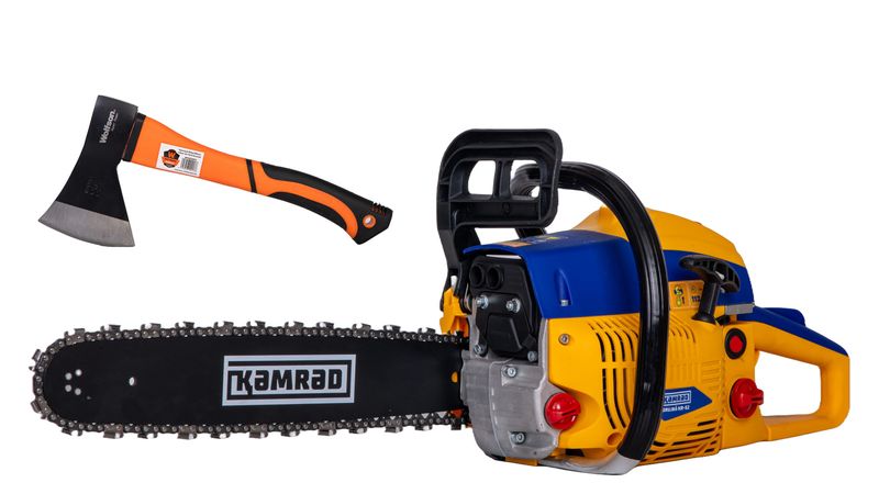 Drujba pe benzina Kamrad KR-52, 5.8 CP, 52CC, 33 dinti, pasul 0.325”, 1,5mm + toporisca Wolfson