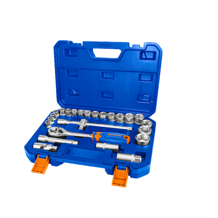 Trusa chei tubulare WADFOW, 1/2 antrenor cu clichet, 25 Piese