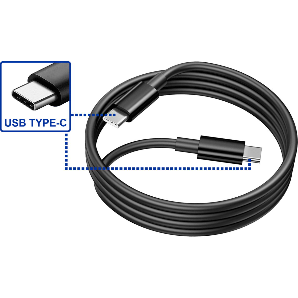 Cablu USB pentru acumulatori si incarcatoare Wadfow, tip C, lungime cablu 1m