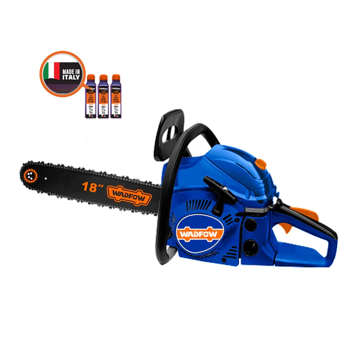 Drujba pe benzina Wadfow, 46cc, 1.8kw, 2 timpi + 3 Ulei 0.1L