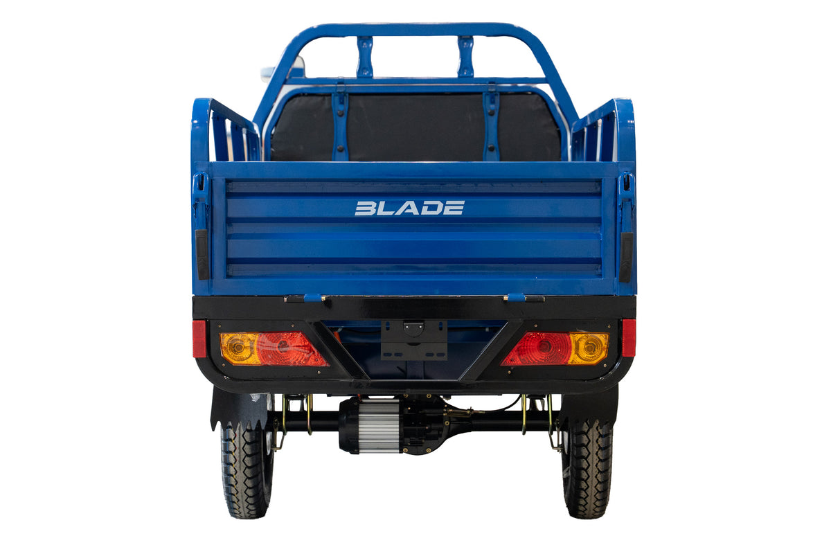 Triciclu Cargo electric BLADE Sprint 3.0 - 2000W, 25 km/h, autonomie pana la 70 km, baterie plumb-acid 72V 45Ah, capacitate maxima 600 kg, fara permis, culoare albastru