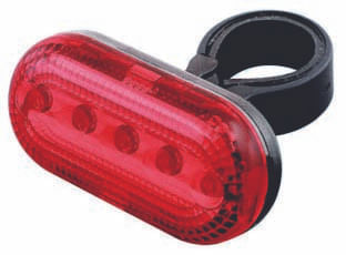 STOP - HI FIVE 5 LED-uri Rosii SUPER BRIGHT 2 Functii Tija sa 25.4 - 31.8mm Structura rezistenta