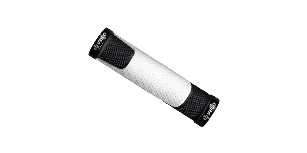 MANSOANE VELO - Slice - Cauciuc - 130mm Fixare Inele blocare - Alb/Negru