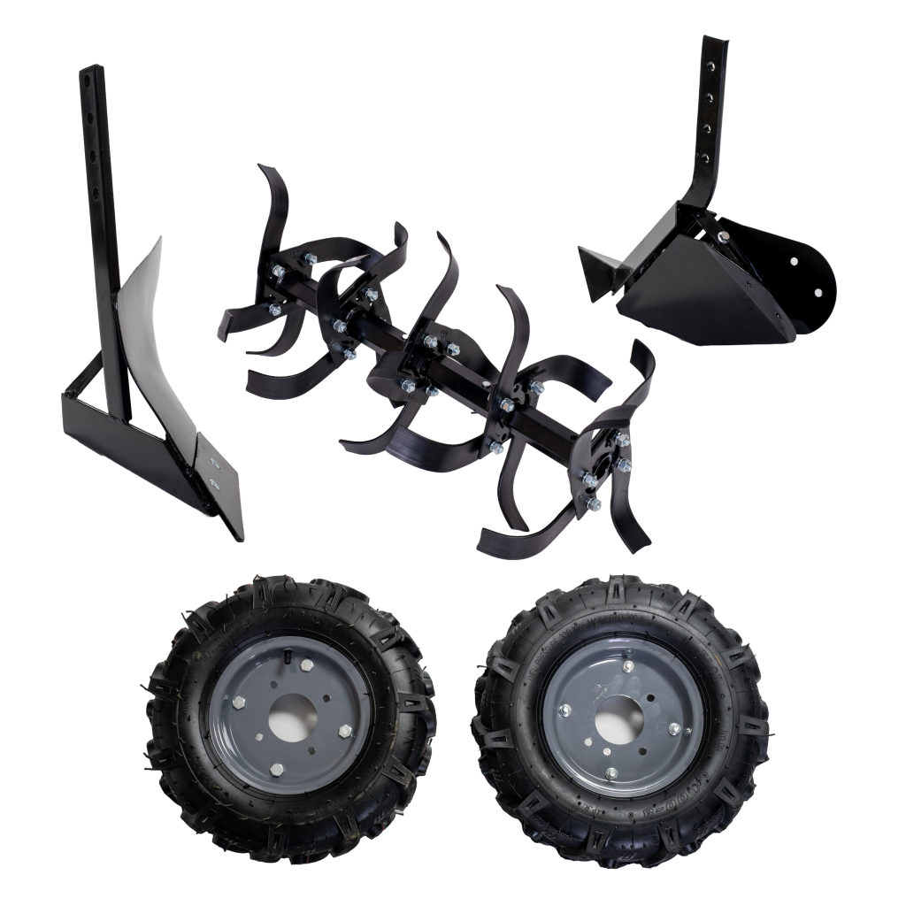 Motosapa pe benzina Gospodarul Profesionist GP-800, 8CP, latime de lucru 60-80 cm, roti de transport 4.00-8, plug, rarita si freze pentru sapat