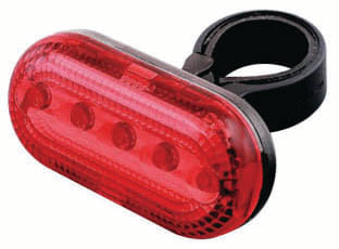 STOP - HI FIVE 5 LED-uri Rosii SUPER BRIGHT 2 Functii Tija sa 25.4 - 31.8mm Structura rezistenta