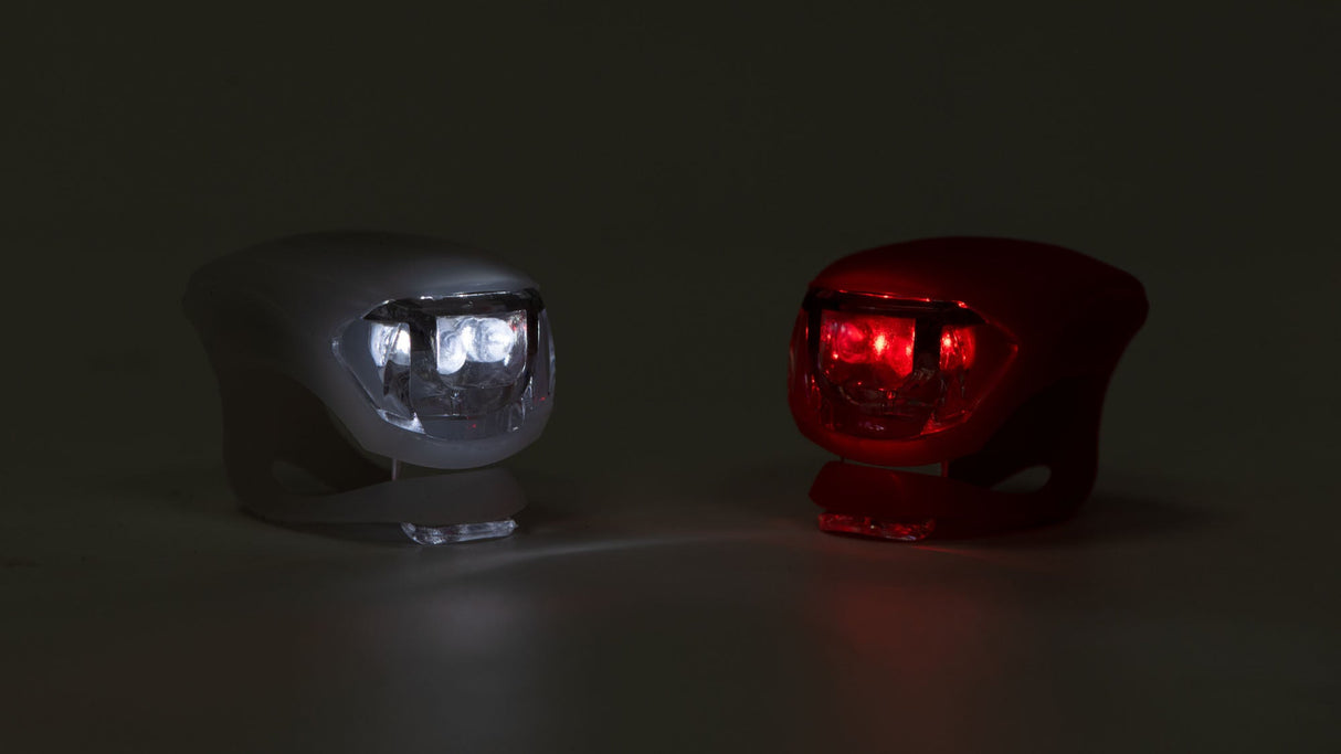 SET LUMINI SILICON - TRIP 2 LED-uri Albe SUPER BRIGHT 2 LED-uri Rosii SUPER BRIGHT 2 Functii