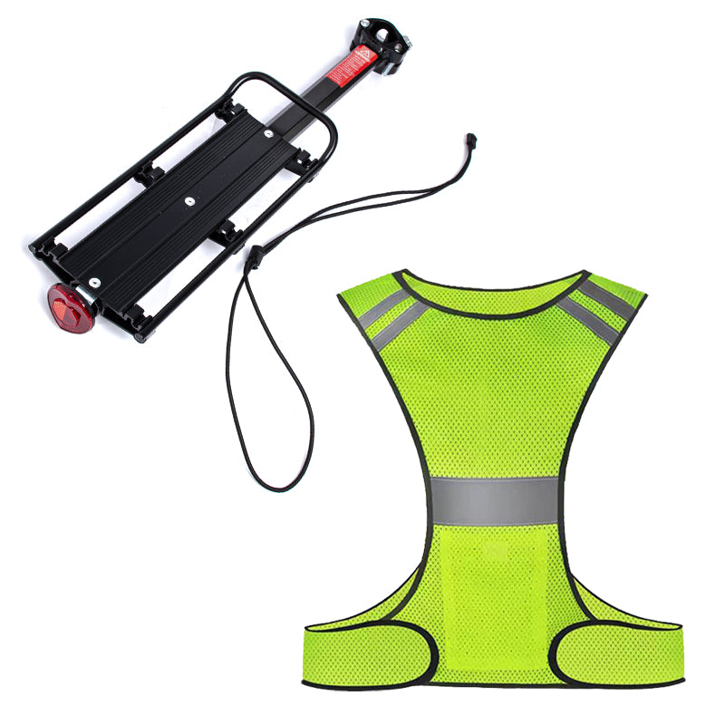 Portbagaj bicicleta universal aluminiu, capacitate 10 kg + Ham reflectorizant