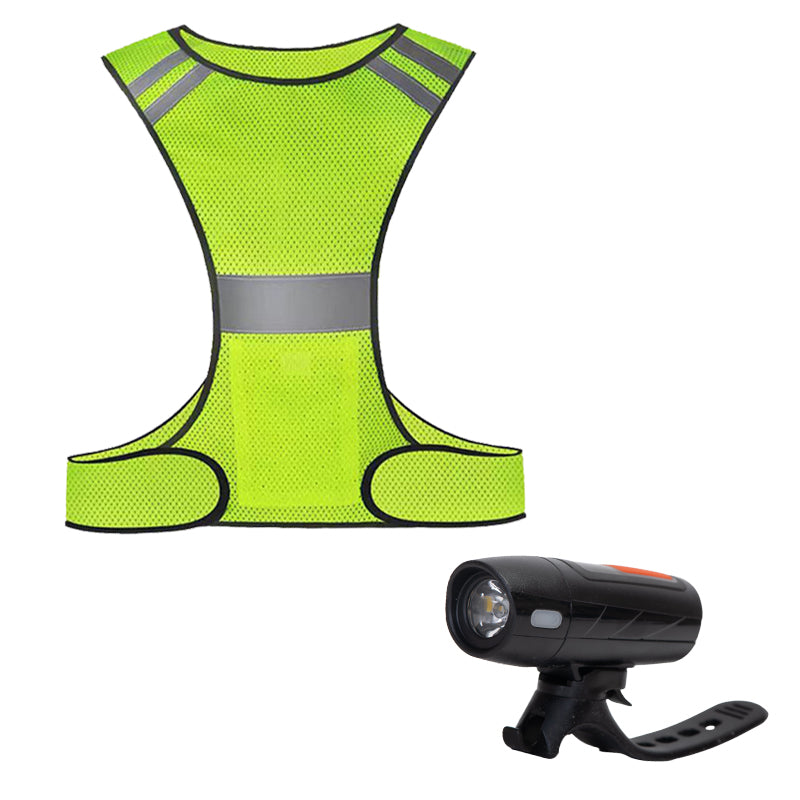 Far LED bicicleta 1x100 lm (reincarcabil USB) + Ham reflectorizant