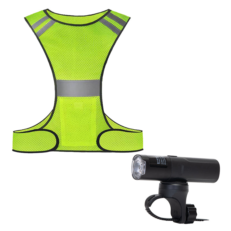 Far LED bicicleta cu lentila rotativa (reincarcabil USB) + Ham reflectorizant