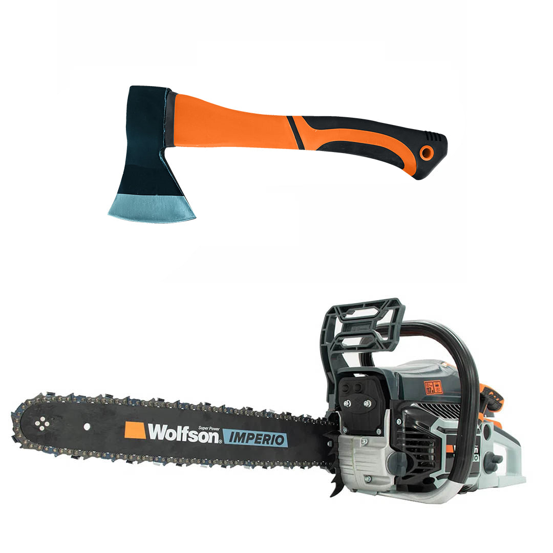 Drujba pe benzina WOLFSON IMPERIO 6000 - 3.2 CP, 52cc + toporisca fibra Wolfson