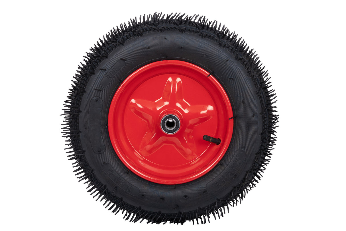 Roata roaba, ax subtire 14 mm, cu rulment, 3.50-8, 8PR