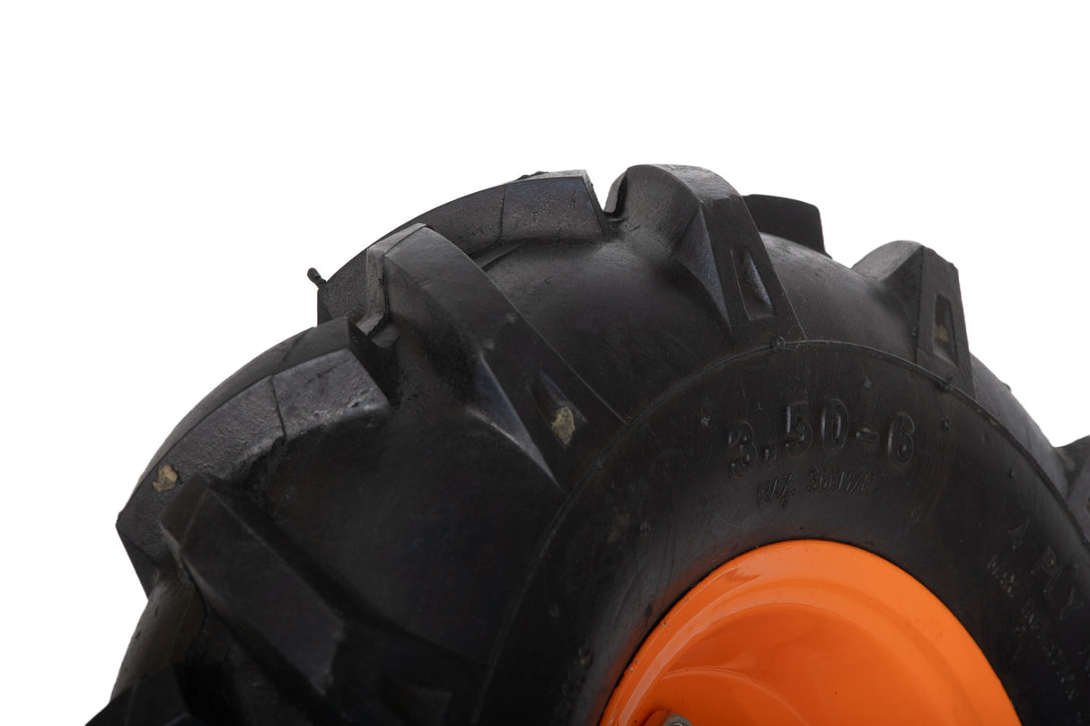 Roata roaba - TT - ax 20mm - rulment - crampoane - 3.50-6 4PR