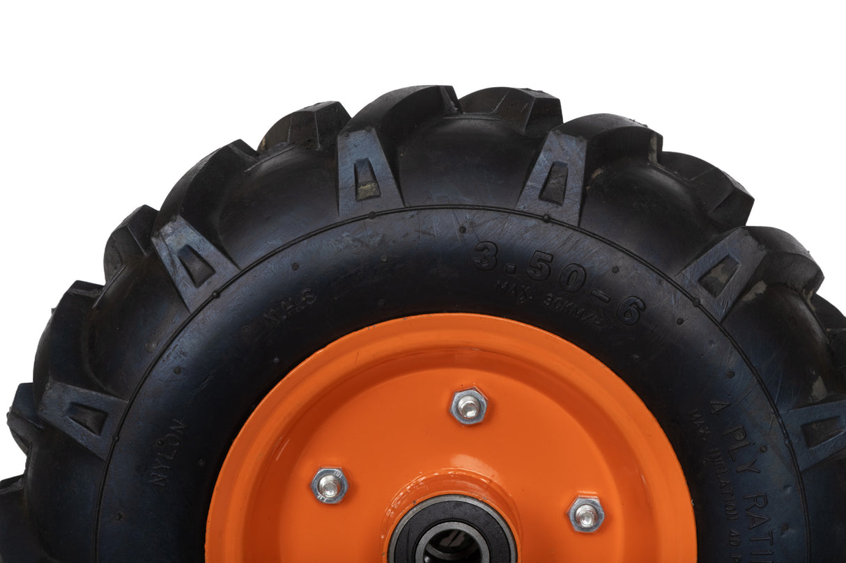 Roata roaba - TT - ax 20mm - rulment - crampoane - 3.50-6 4PR