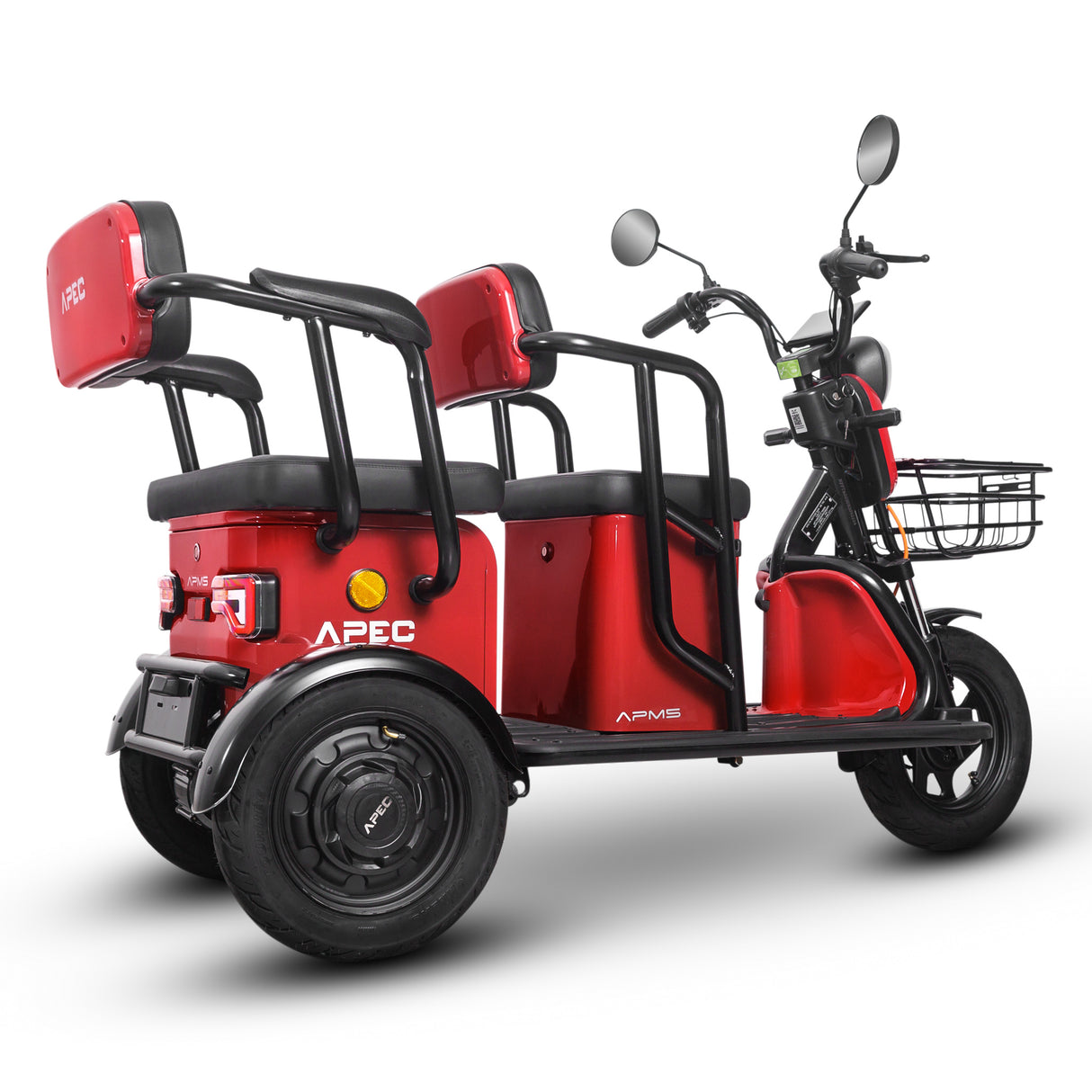 Tricicleta electrica, Volta APM5, Rosu, viteza maxima 25 km/h, Autonomie pana la 40 km