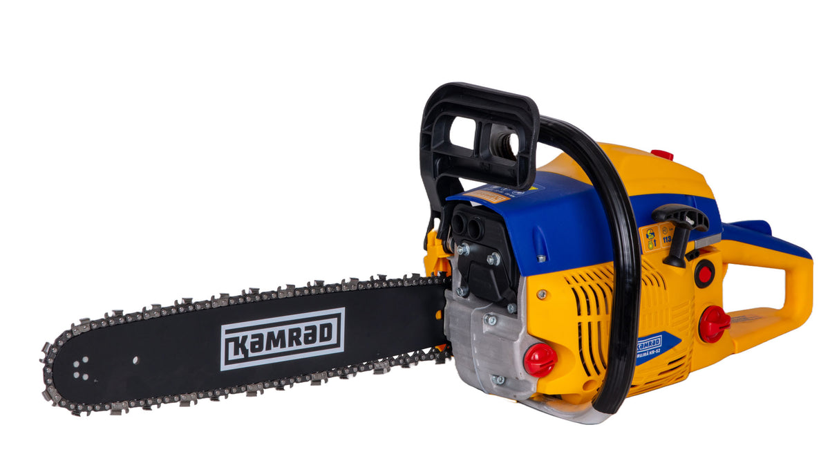 Drujba pe benzina Kamrad KR-52, 5.8 CP, 52CC, 33 dinti, pasul 0.325”, 1,5mm + ulei amestec 0.5L si toporisca Wolfson