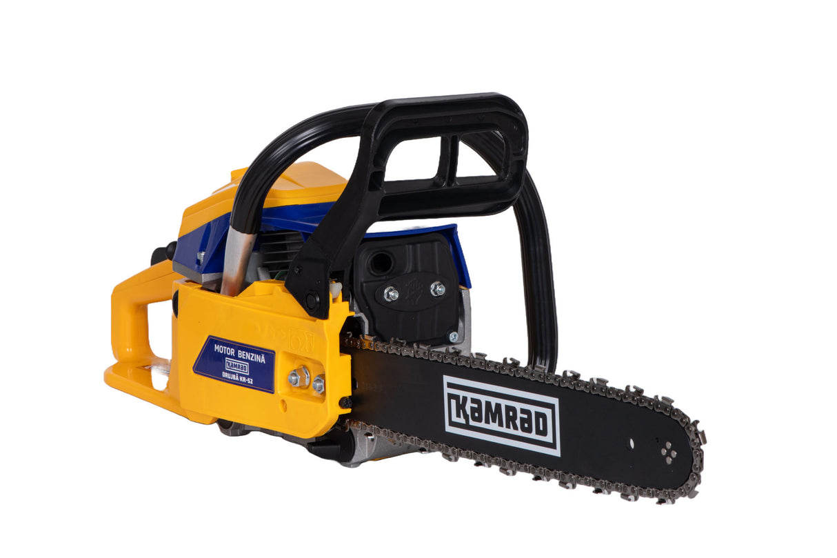 Drujba pe benzina Kamrad KR-52, 5.8CP, 52cc, 2 lame 2 lanturi, toporisca Wolfson