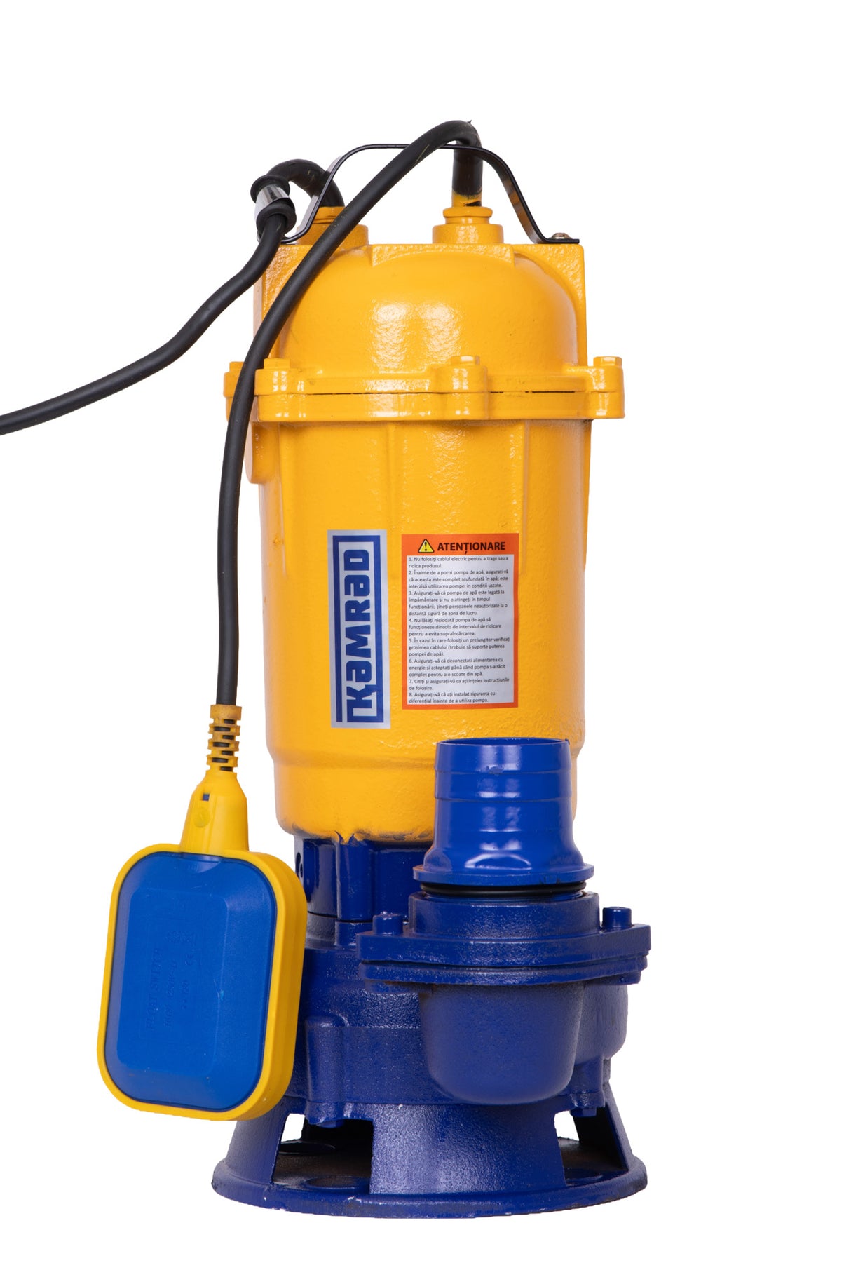 Pompa submersibila de apa murdara cu tocator Kamrad WQCD-K3300, 1300W, 25000 l/h, adancime 8m