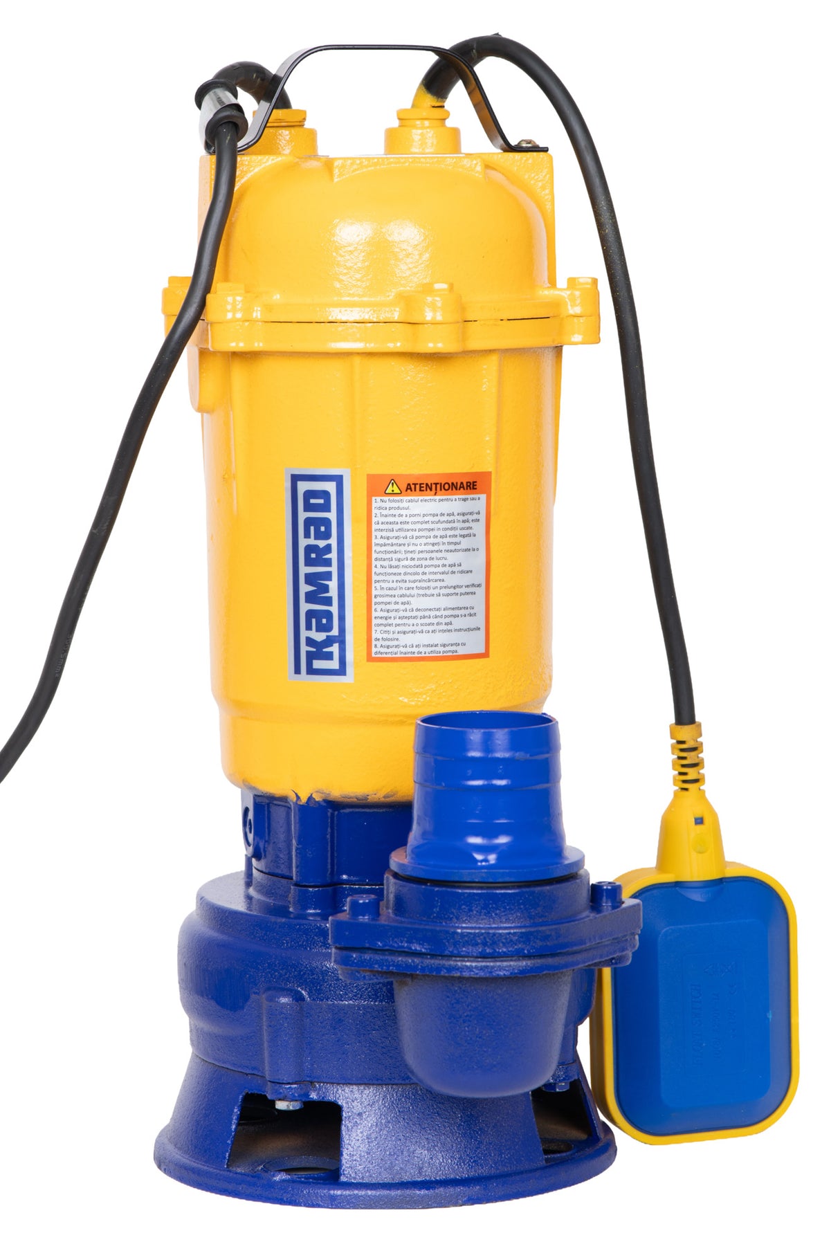 Pompa submersibila de apa murdara cu tocator Kamrad WQCD-K3300, 1300W, 25000 l/h, adancime 8m