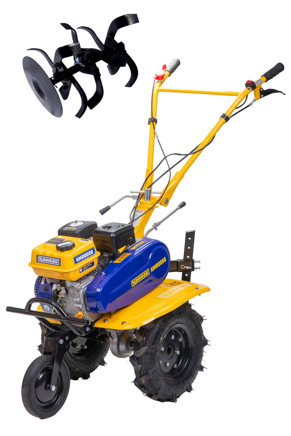 Motosapa pe benzina Kamrad, 7CP, 208cc, latime de lucru 80cm, cu roti de transport