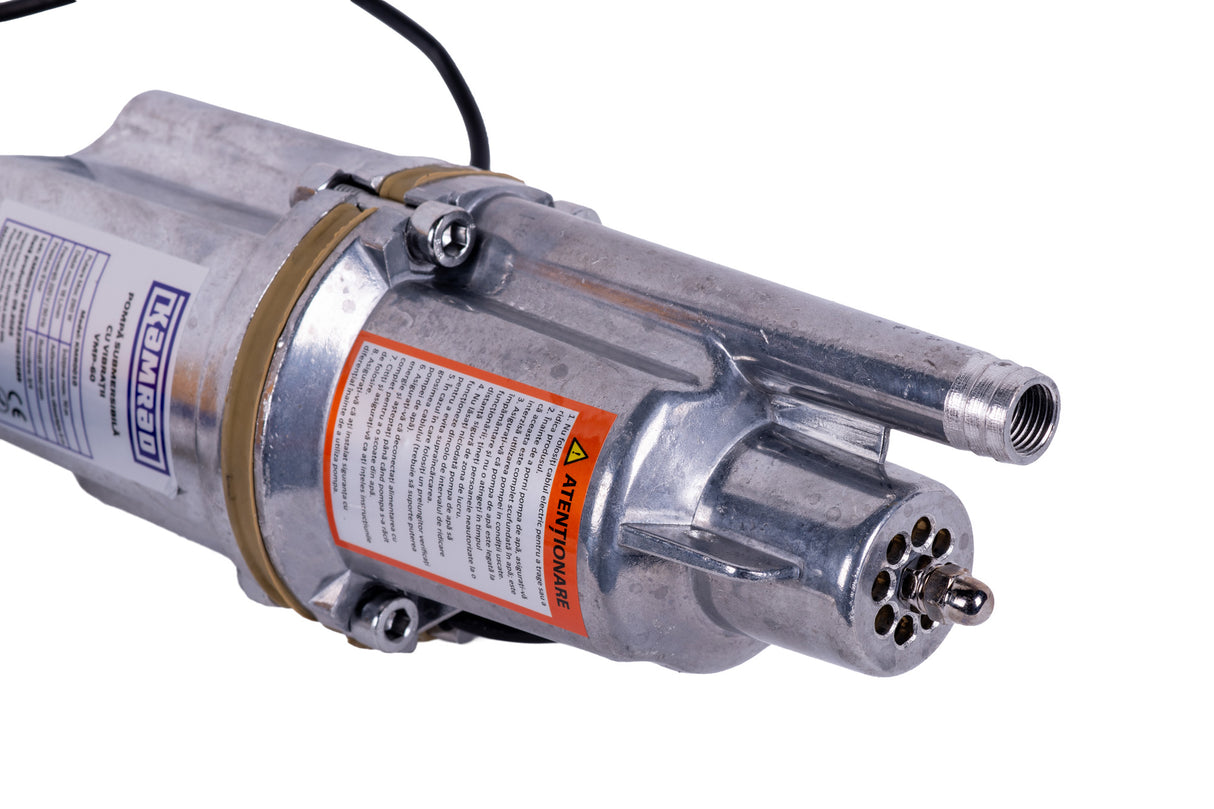 Pompa submersibila cu vibratii pentru apa curata KAMRAD VMP-60 – 280W, adancime absorbtie 6 m, inaltime refulare 70 m, 0.75 tol