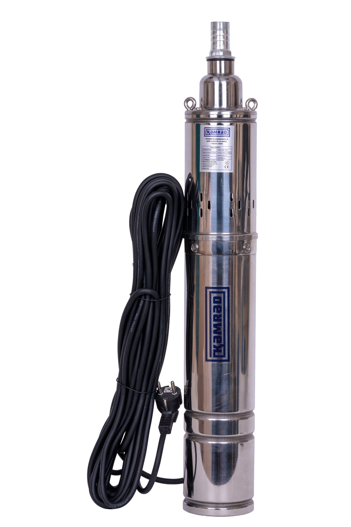 Pompa submersibila apa curata cu snec KAMRAD 4QGD-1500 – 1500 W, inaltime refulare 190m