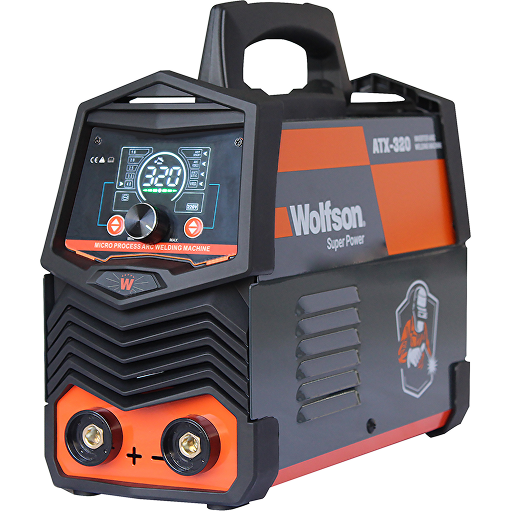 Aparat de sudura cu electrod WOLFSON ATX-320 cu Inverter 2 in 1 MMA si LIFT-TIG, 140Ah + masca automata + manusi + electrozi