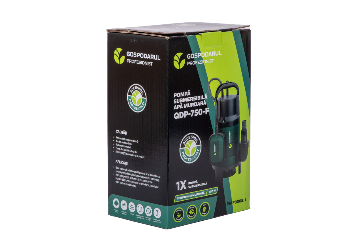 Pompa submersibila apa murdara Gospodarul Profesionist QDP-750-F - 750W, 14000 l/h