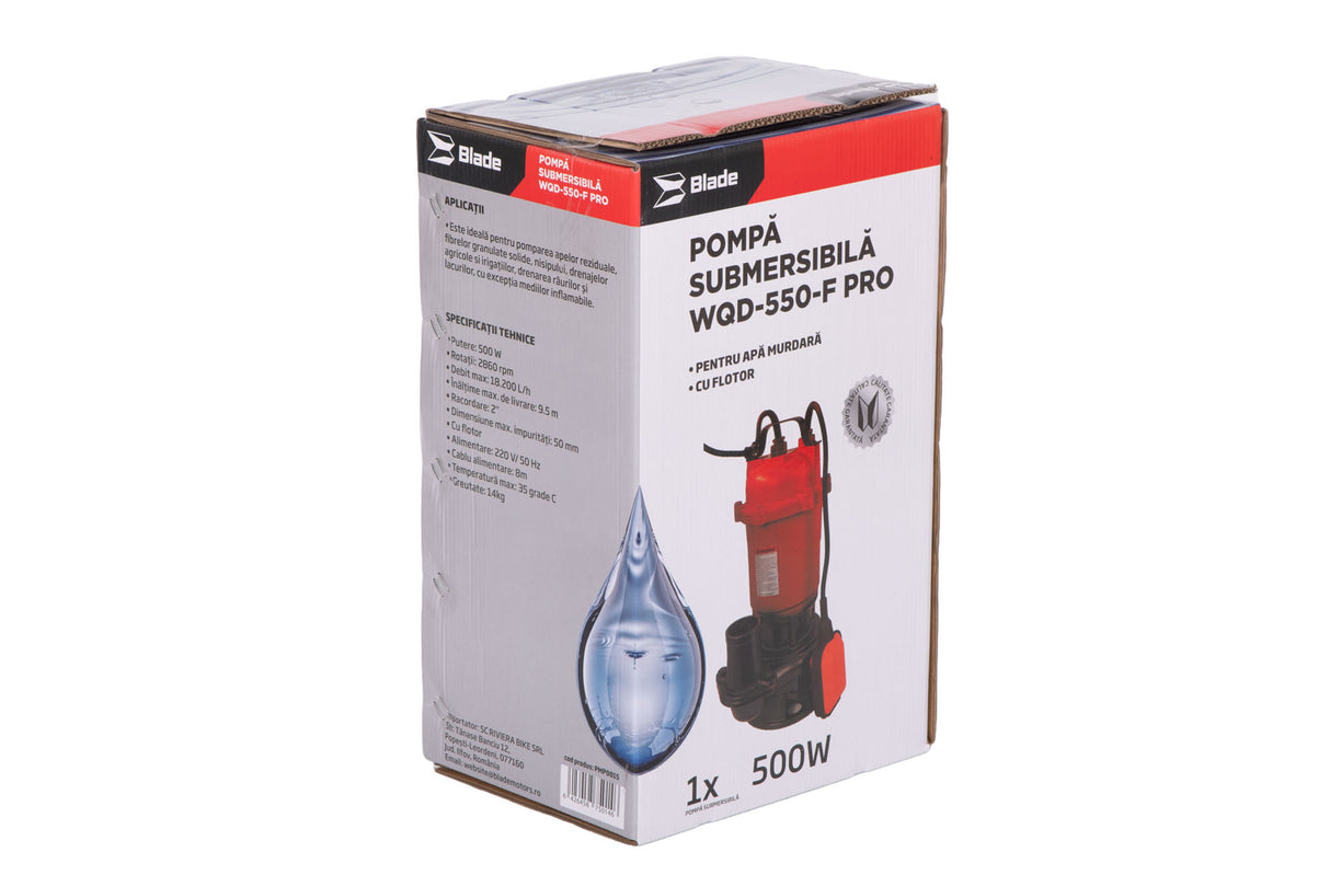 Pompa submersibila apa murdara BLADE WQD-550-F Pro - 500W, 18200 l/h