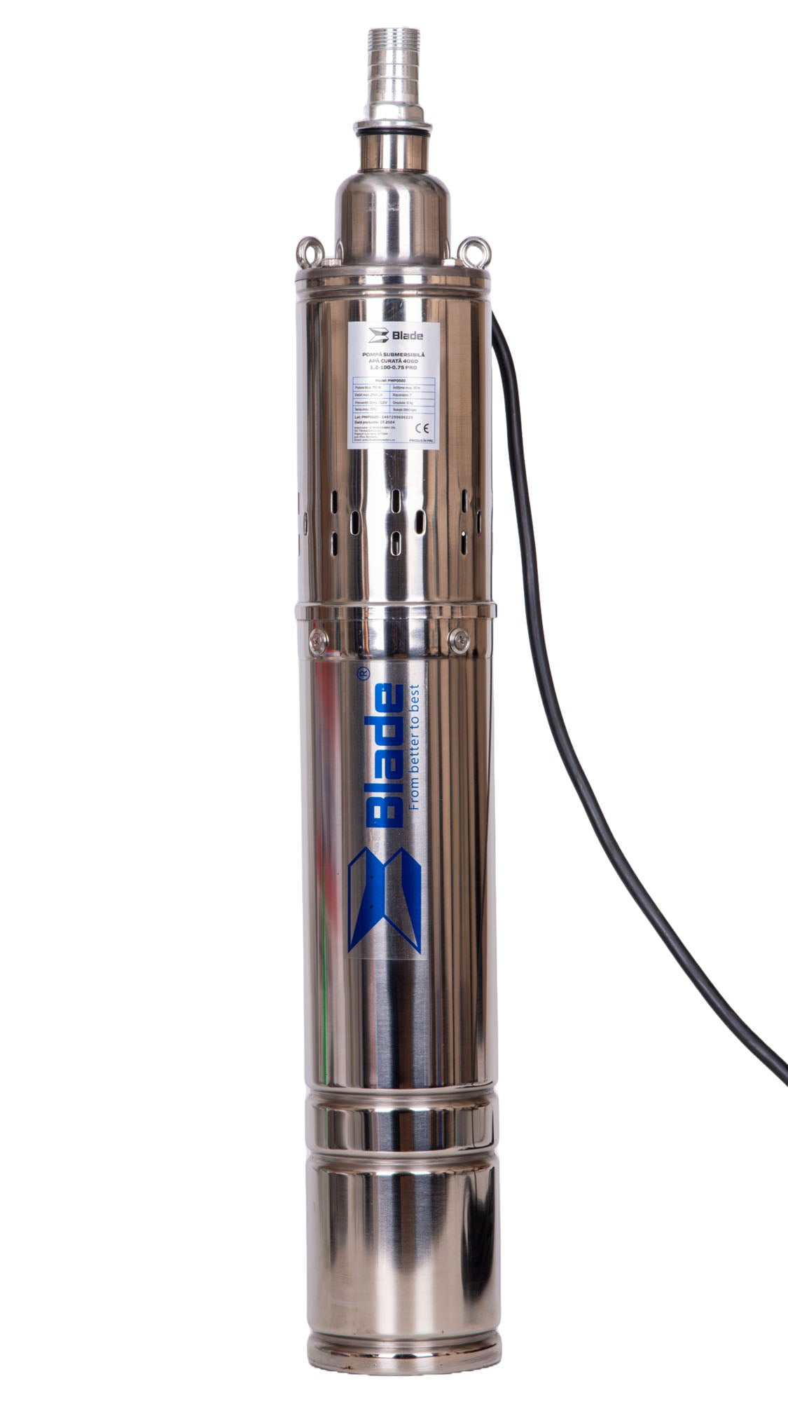 Pompa submersibila apa curata BLADE 4QGD1.2-100-0.75 Pro - 750W, 2550 l/h + presostat